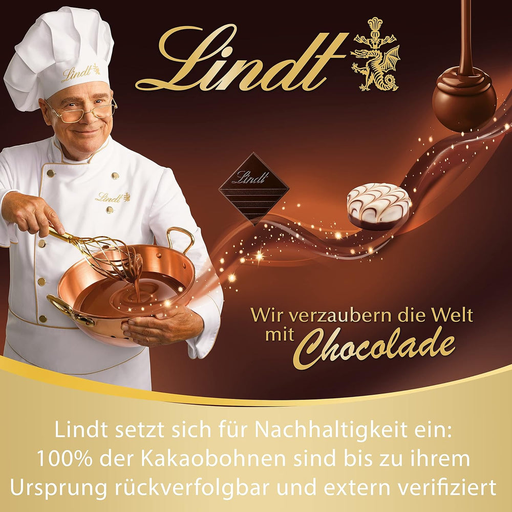 LINDOR Schokokugeln mit gesalzenem Karamell | ca. 80 Milchschokoladenkugeln mit Salzkaramellfüllung | Großpackung & Marc de Champagne-Schokoladenkugeln | 700 g