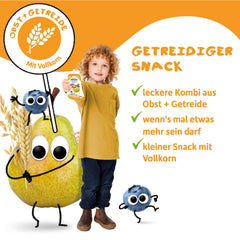 FRECHE FREUNDE Bio-Fruchtbeutel zum Quetschen, Apfel, Zimt, Birne, Reis, Dinkel, Fruchtpüree mit Müsli, für Babys ab 6 Monaten, vegan, 6er-Pack (6 x 100 g)