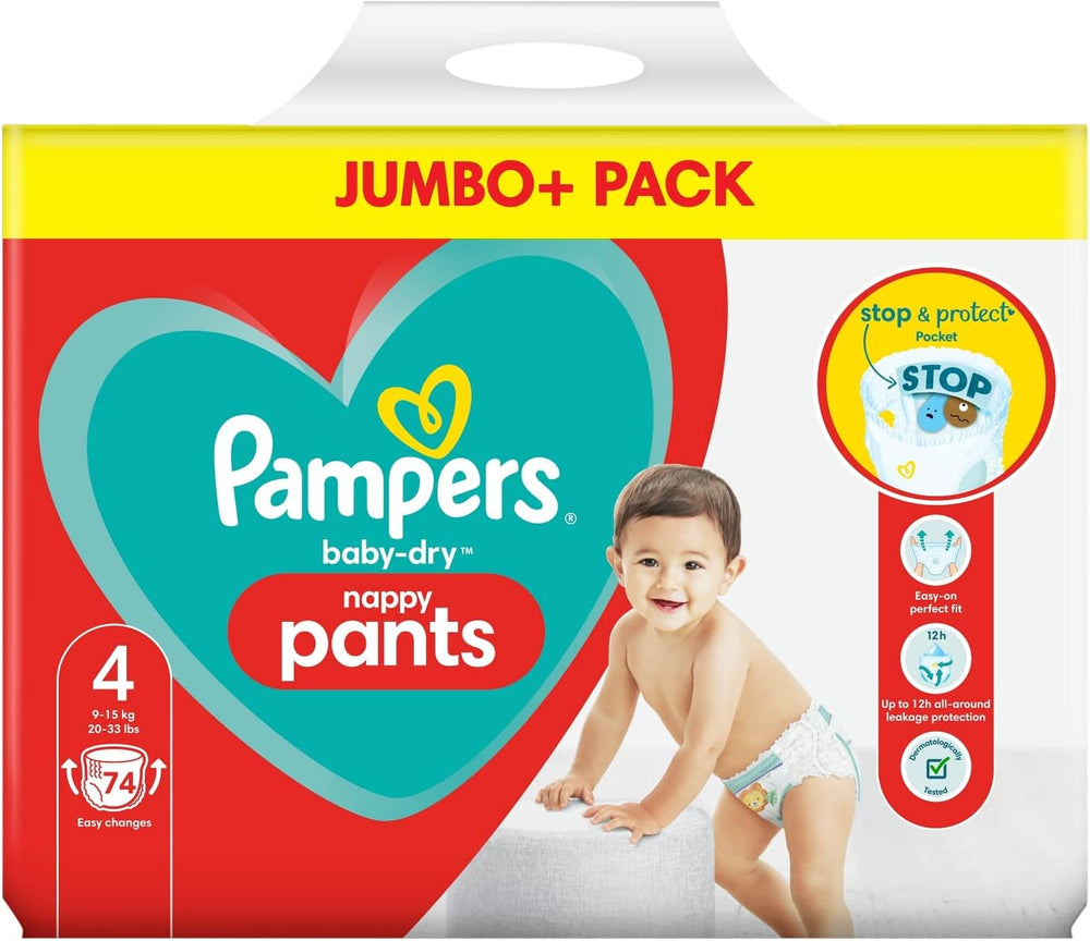 Pampers Baby-Dry Windeln, Größe 8, 43 Windeln, ab 19 kg, Jumbo+ Packung