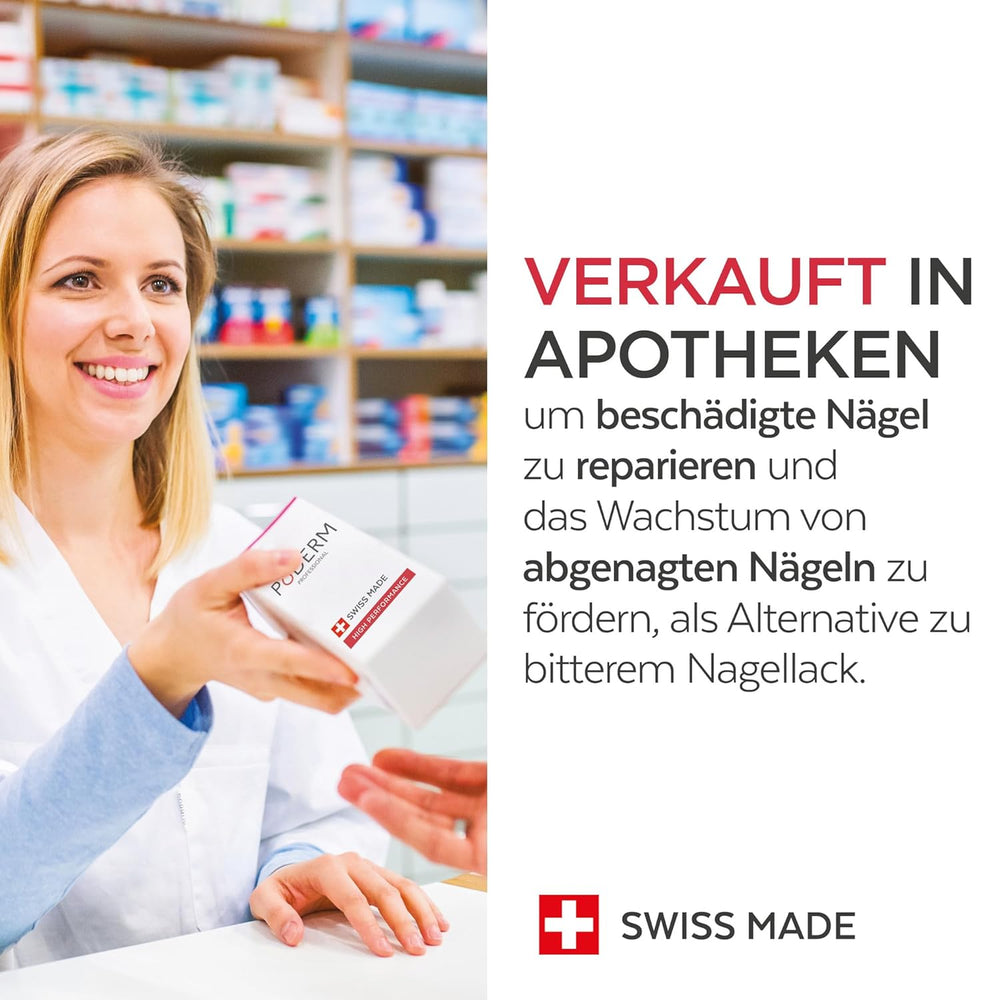 PODERM – STOPP NAGELRÖTUNG – Alternative zu Bitterlack – 100 % natürliches Anti-Stress-Pflegeserum – Aktiviert das Wachstum – Erwachsene/Kinder – Hergestellt in der Schweiz