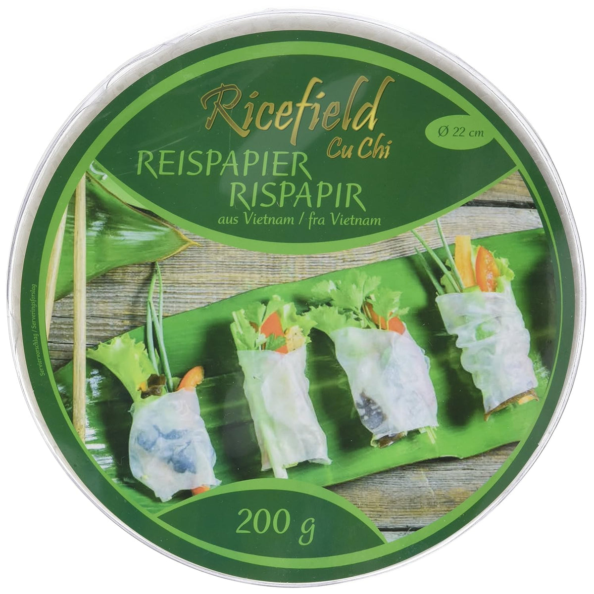 Ricefield Reispapier, rund, 22 cm (1 x 0,2 kg)