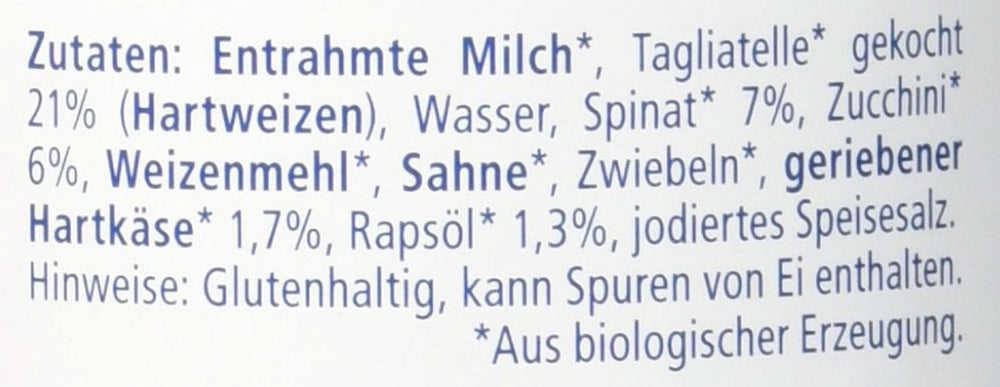 Hipp Pasta Bambini - Tagliatelle in Spinat-Käse-Sauce, 6er-Pack (6 x 250 Gramm) Mutter und Kind Naty Shop