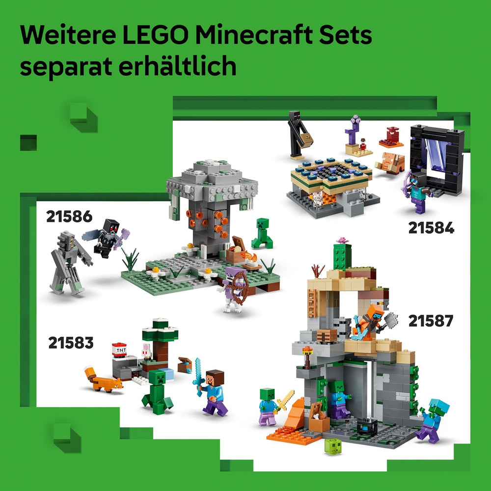 LEGO Minecraft Hühnerfarm - Spielzeug zum Bauen mit Hühner Fan Minifigur, Baby Zombie und Fuchs Figuren - Set mit Minecraft Figur - Gamer Geschenk für Jungen und Mädchen ab 7 Jahren - 21585