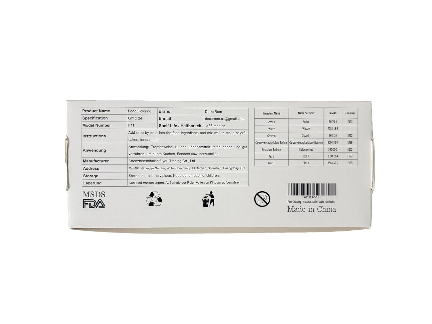 Colorant alimentar - Set de 24 de culori colorant alimentar lichid pentru copt torturi, fursecuri, fondant, macaroane - Colorant alimentar pentru decorarea torturilor, săpunuri DIY, colorant pentru artizanat - 6 ml fiecare