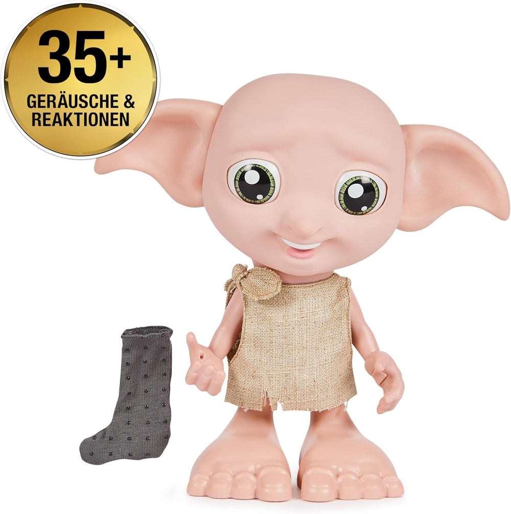 Wizarding World Harry Potter – Dobby Hauself Interaktive Puppe mit über 30 Geräuschen, Sätzen und Bewegungen, Deutsch-Italienisch, Spielzeug für 6 Jahre, Fanartikel Puppen Naty Shop