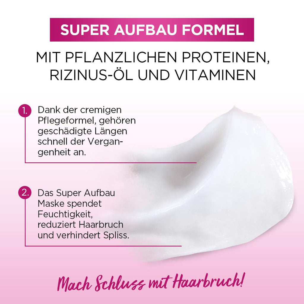 L'Oréal Paris Elvital Anti Split End Hair Mask pentru păr lung, deteriorat, Tratament intensiv pentru clătire, Cu vitamine vegetale și ulei de ricin, Dream Length Super Build-up Mask, 1 x 300 ml Masca de par Naty Shop