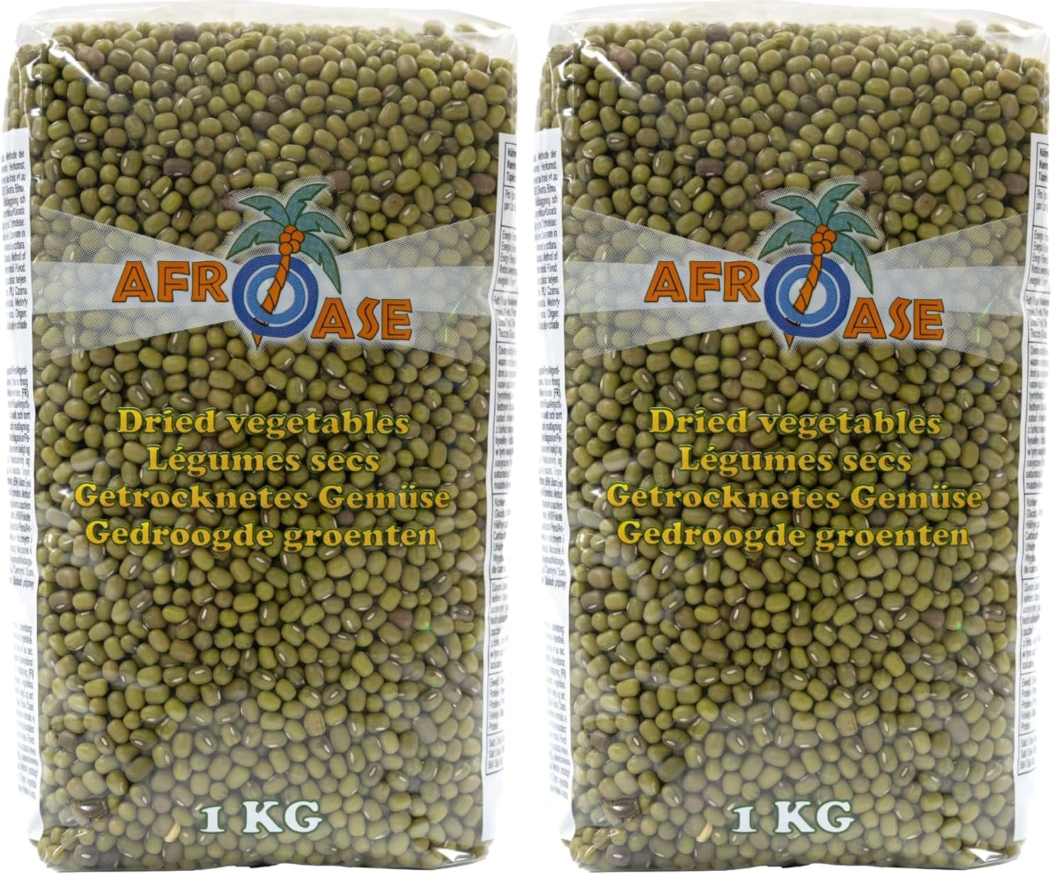 AFROASE - Munggrüne Bohnen - 1 x 1 kg (2er Pack)