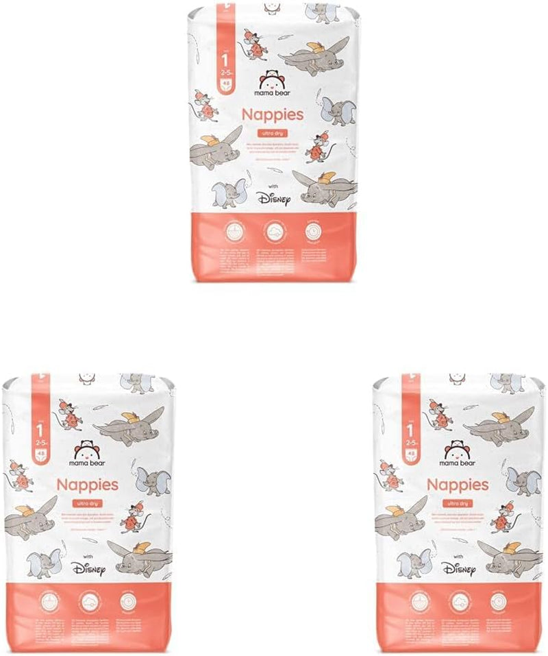 Amazon-Marke: Mama Bear Disney Ultra Dry Windeln, Größe 3 (4–9 kg) – Monatsbox, Weiß, 172 Stück (2 Packungen mit 86 Stück)