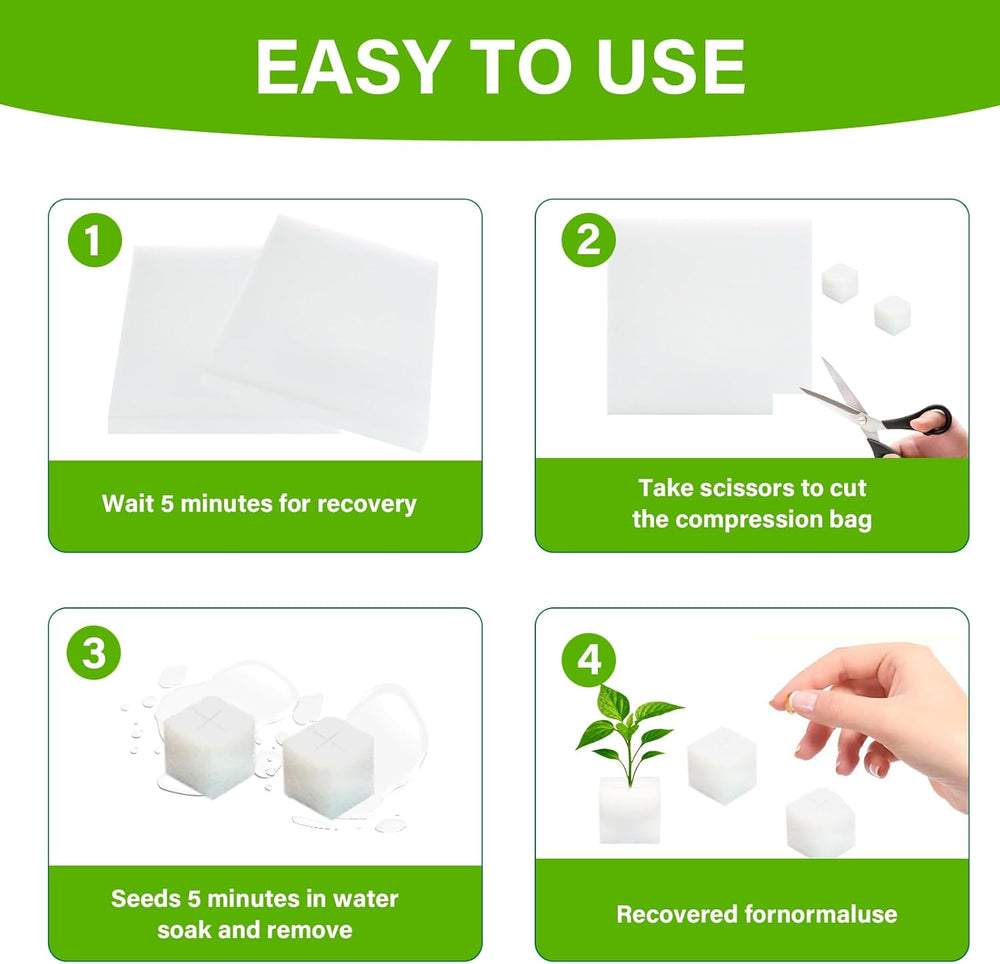 Steinwolle, Anzucht-Steinwolle, 2 Stück, Hydrokultur-Schwamm, 200 Stück nach dem Schneiden – Alternative für Gewächshaus, Samenkeimung und Heimgemüse