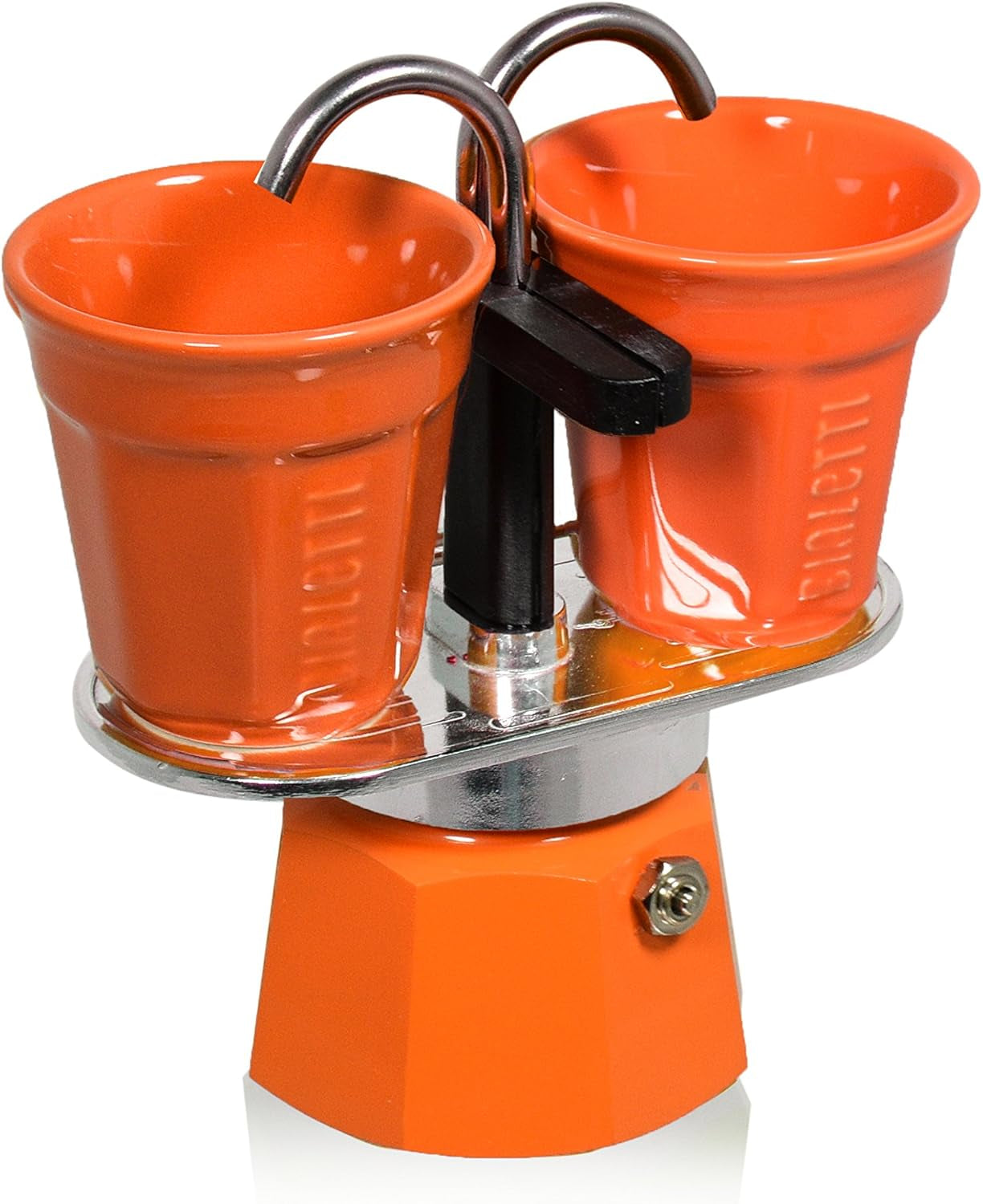 Bialetti - Mini Express Kandisky: Set Moka include aparat de cafea pentru 2 cești (90ml) + 2 cești de espresso, roșu, aluminiu