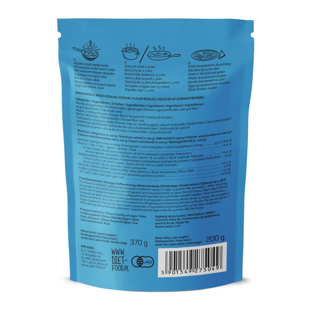 DIET-FOOD Instant-Shirataki-Konjac-Reis, kohlenhydratarm, kalorienarm, vegan, fettfrei, sojafrei, glutenfrei, Keto-freundlich, schlankmachende Reisnudeln, 200 Gramm