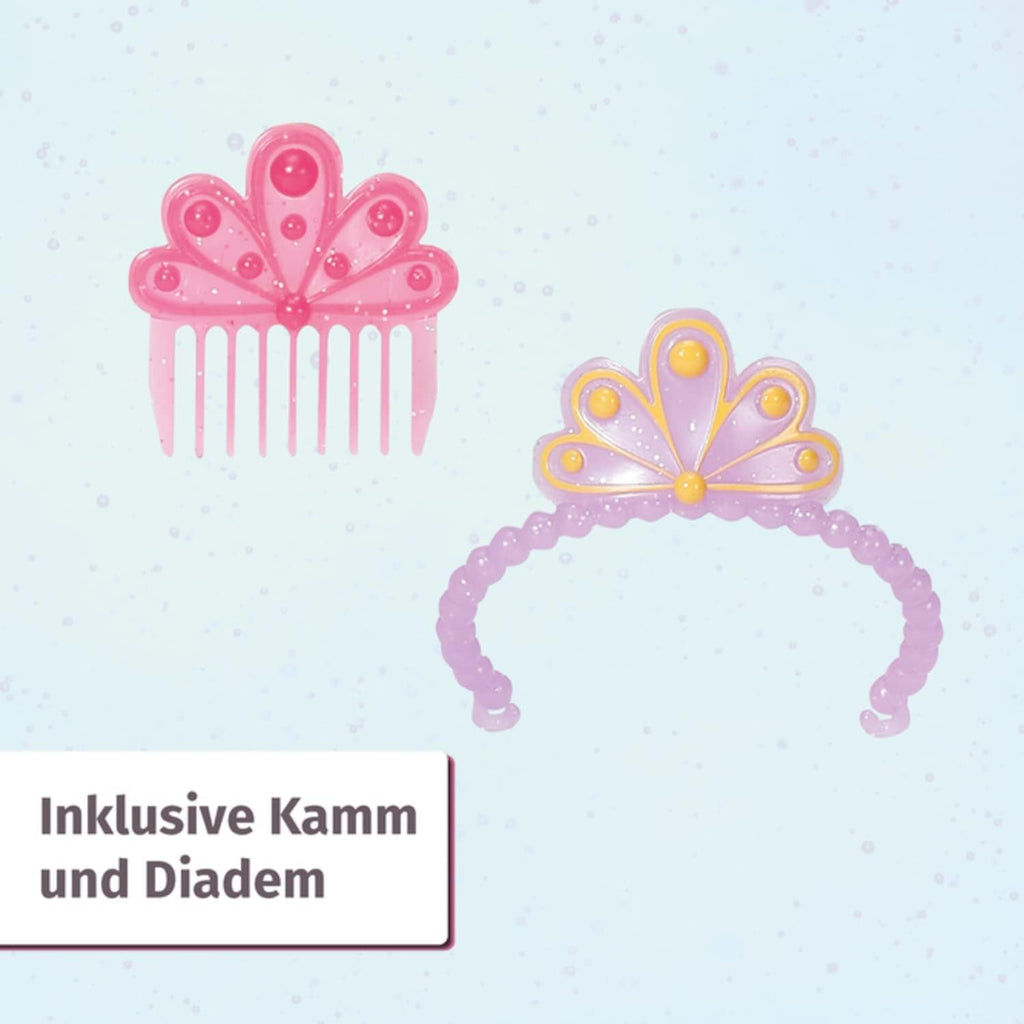 BABY Born Little Sister Mermaid 46 cm, Păpușă sirenă impermeabilă cu păr lung și aripioară mobilă cu sclipici, incl. tiară și pieptene, 833681 Zapf Creation Papusi Naty Shop