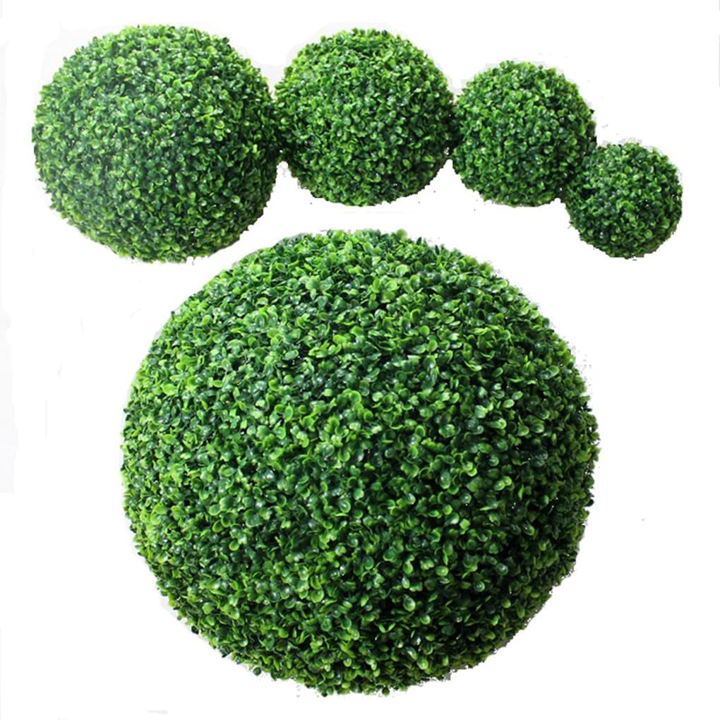 Langlebige Haltbarkeit, Kunstrasenkuppel Kugelpflanzen, Umweltfreundliche, Kunststoff Simulation, Blätter Grasball, Grün 15Cm