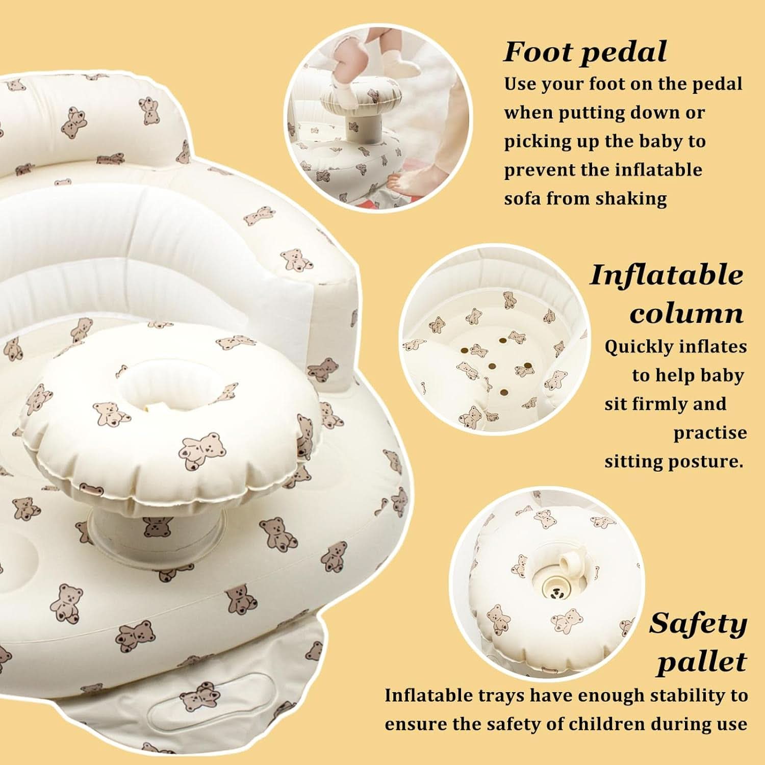 Aufblasbarer Sitz für Babys Jdblissful von 3 bis 36 Monaten Mutter und Kind Naty Shop