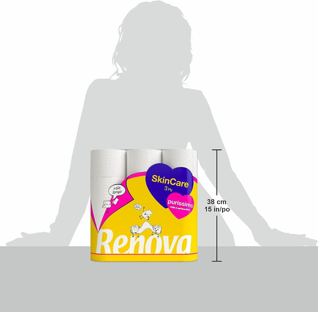 Renova Skincare Purissimo hârtie igienică, 12 role, alb