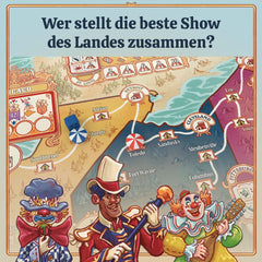 KOSMOS 684648 3-Ring Circus Erwachsenen-Brettspiel, 12+, Strategiespiel, 1–4 Spieler, Gesellschaftsspiel, USA, reisender Zirkus, spätes 19. Jahrhundert