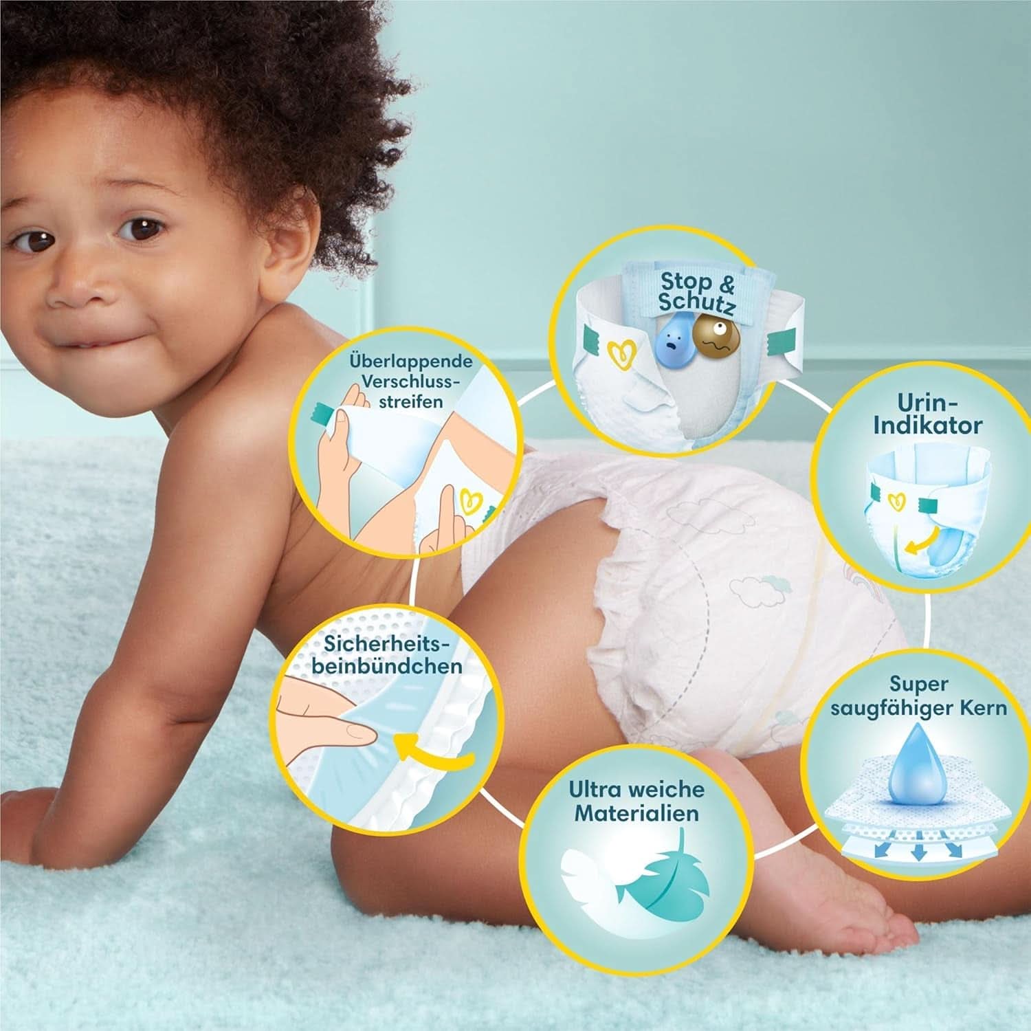 Pampers Baby Nappies mărimea 4, Premium Protection, Nappies, 174 buc. , 9Kg - 14Kg Mama si Copilul Naty Shop