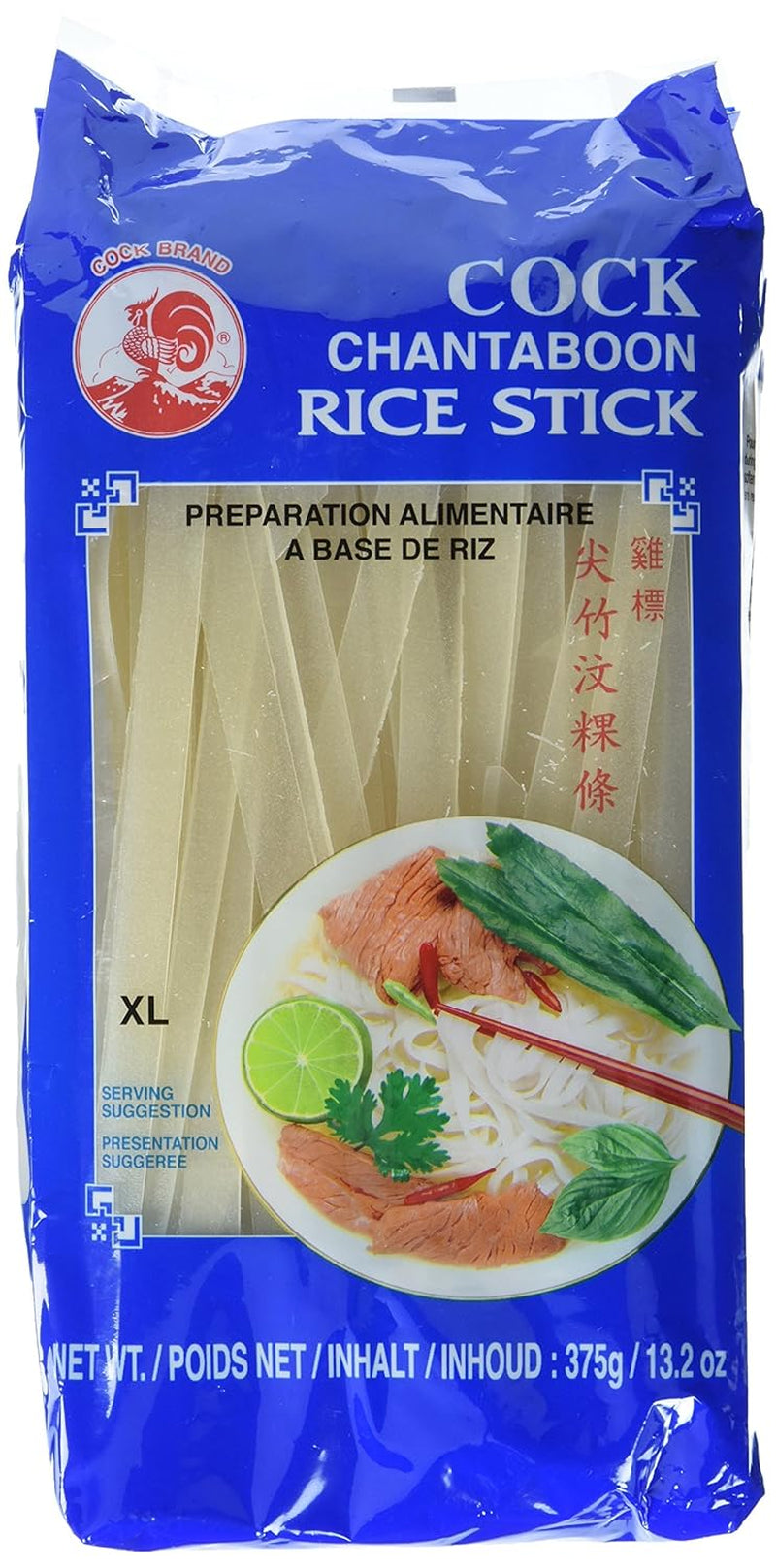 Tăiței de orez Cock, 10 mm, calitate 1 (1 pachet x 375 g)