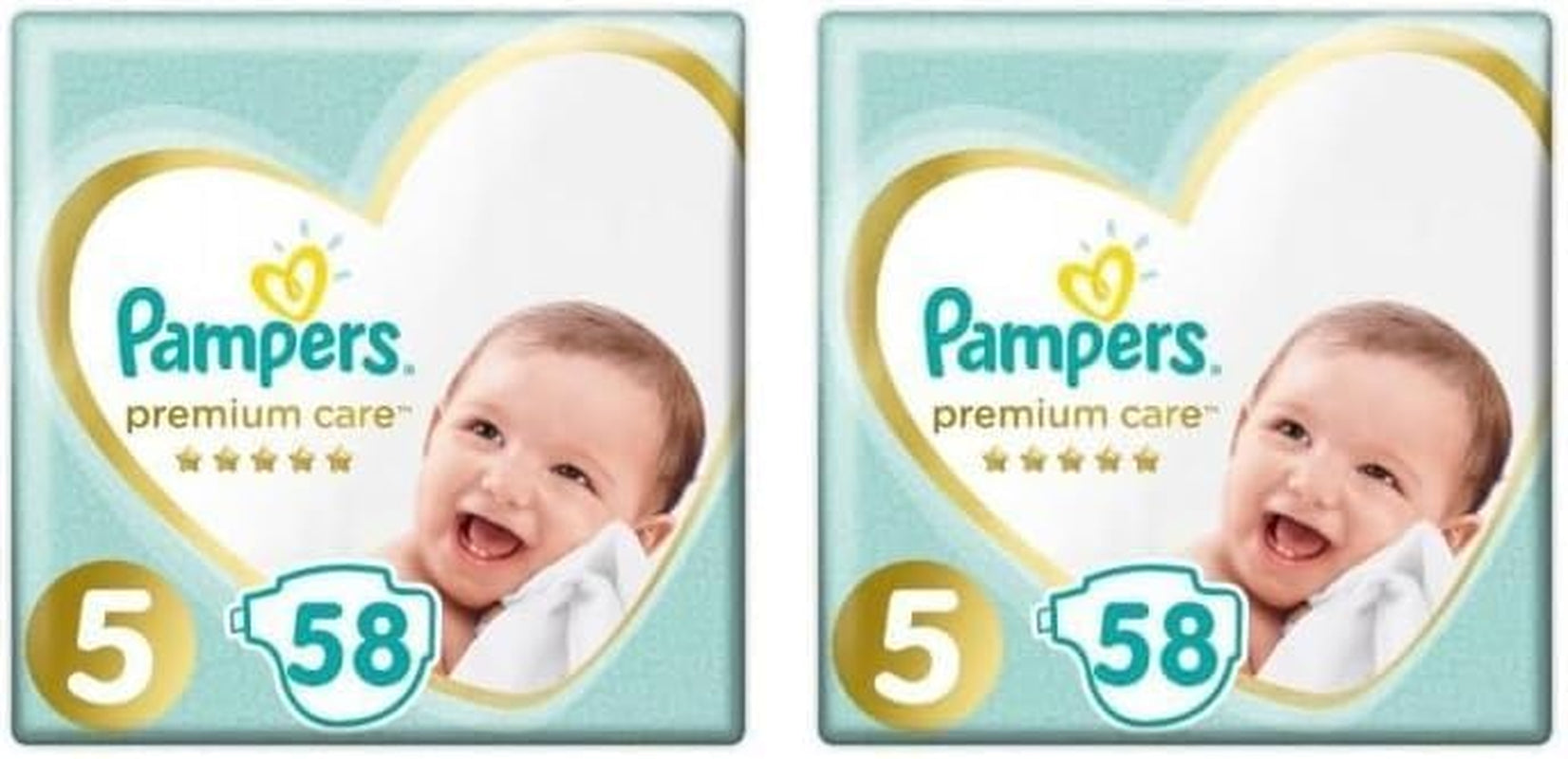 Pampers Windeln Größe 5 (11-16 kg), Premium-Pflegewindeln, 58 Stück, optimaler Komfort und Schutz für empfindliche Haut von Pampers