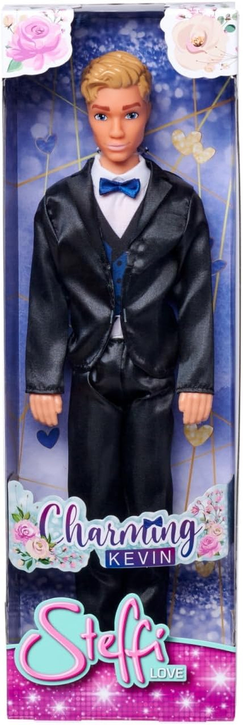 Simba 105733629 – Steffi Love Kevin Charmante Spielpuppe trägt einen stilvollen Anzug mit Fliege und Weste, 30 cm, ab 3 Jahren, blaue Naty Shop-Puppen
