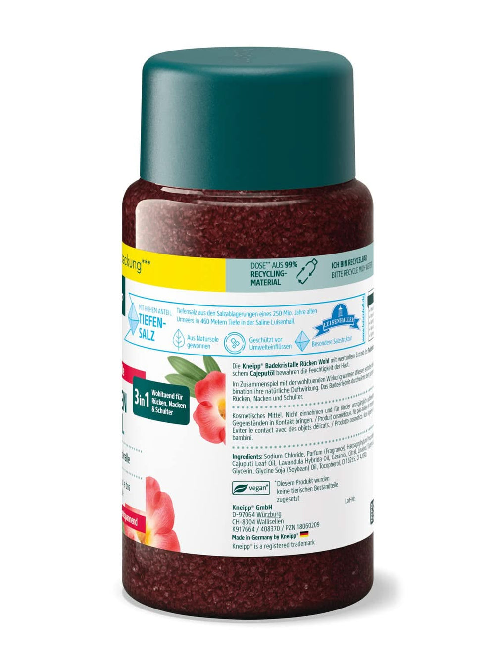 Kneipp-Badesalz mit Teufelskrallenextrakt – natürliches Luisenhall-Salz und ätherische Lavendel- und Cajeputöle für Nacken und Schulter – 600 g Dusche und Bad Naty Shop
