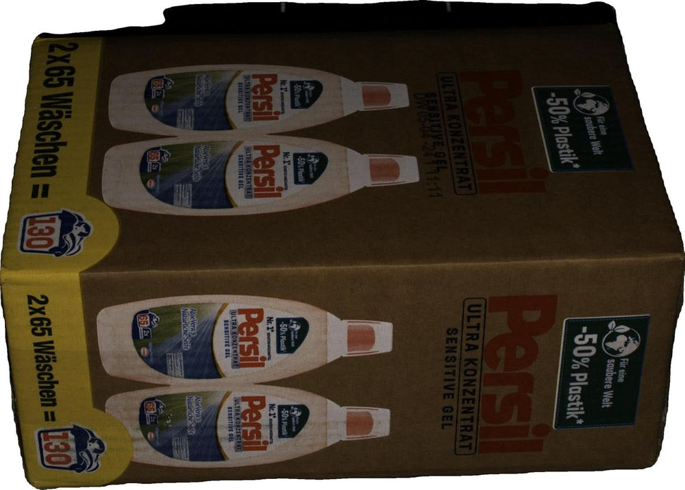 Persil Ultra Concentrate Sensitive Gel (130 Waschgänge), Flüssigwaschmittel für Allergien und Babys in einer kleineren Flasche für weniger Plastik, Entfernt hartnäckige Flecken, Dermatologisch getestete Waschmittel von Naty Shop