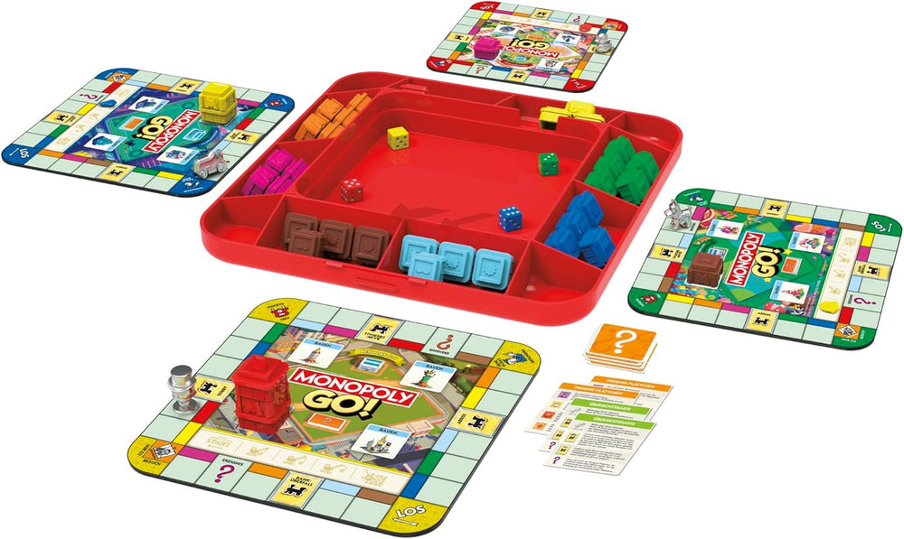Brettspiel Monopoly GO! - Deutsche Version, Spiel basierend auf der beliebten Online-Version, schnelles Strategiespiel für die ganze Familie, Spaß für 2 bis 4 Spieler