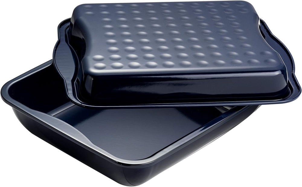 Dr. Oetker Maxi-Bräter Mit Deckel BACK-IDEE KREATIV, Brat- Und Auflaufform Aus Hochwertigem Stahlblech Mit Emaillierung, Eckige Form, Schnitt- Und Kratzfest - Spülmaschinengeeignet in Schwarz Formen und Tabletts zum Backen Naty Shop