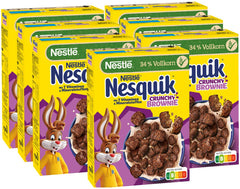 Nestlé NESQUIK Crunchy Brownie, knuspriges Frühstücksflocken mit Schokoladenstückchen und einer innovativen Form für extra Knusprigkeit, 7er-Pack (7 x 300 g)