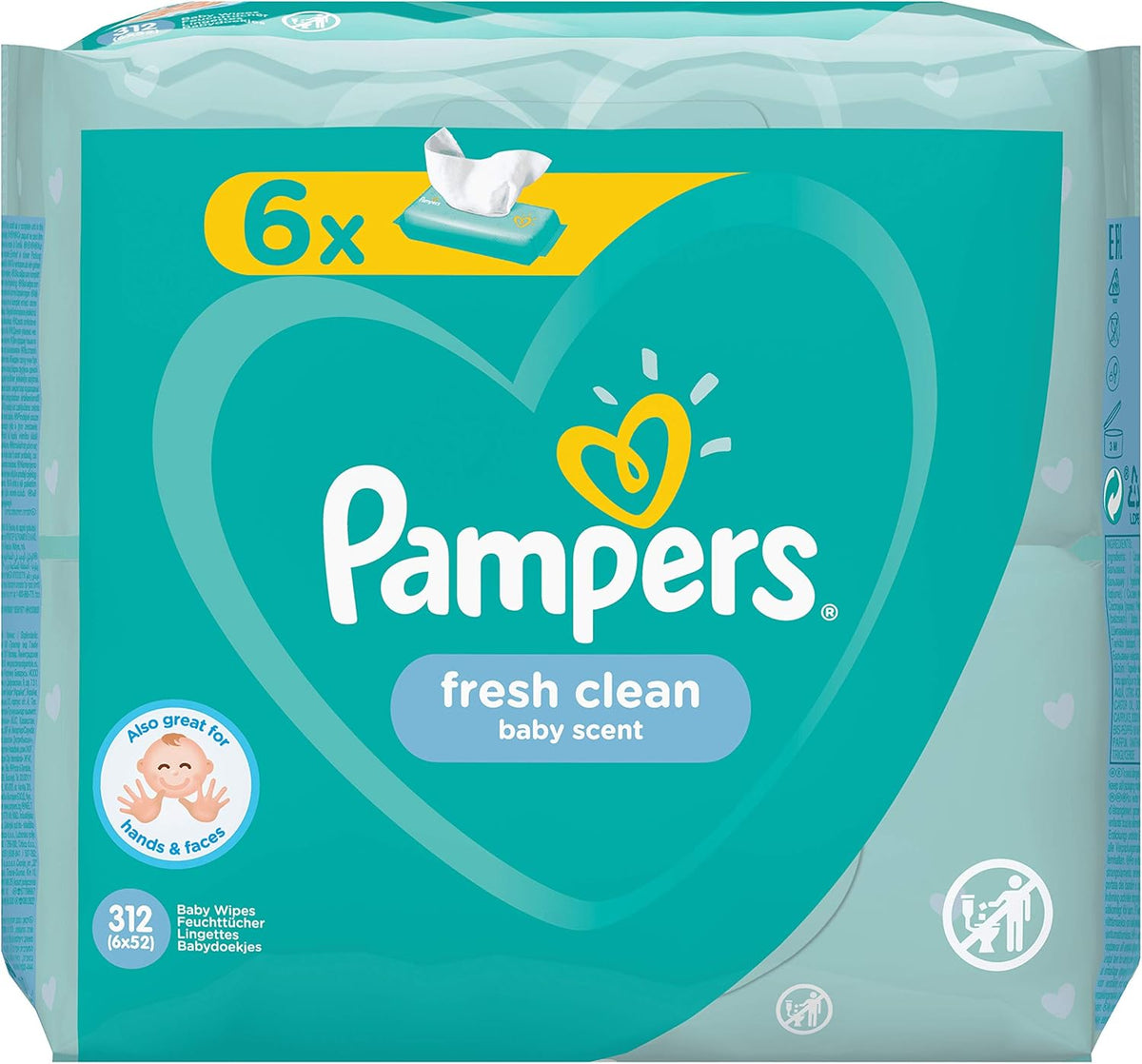 Pampers 81688049 Fresh Clean Babytücher, weiß