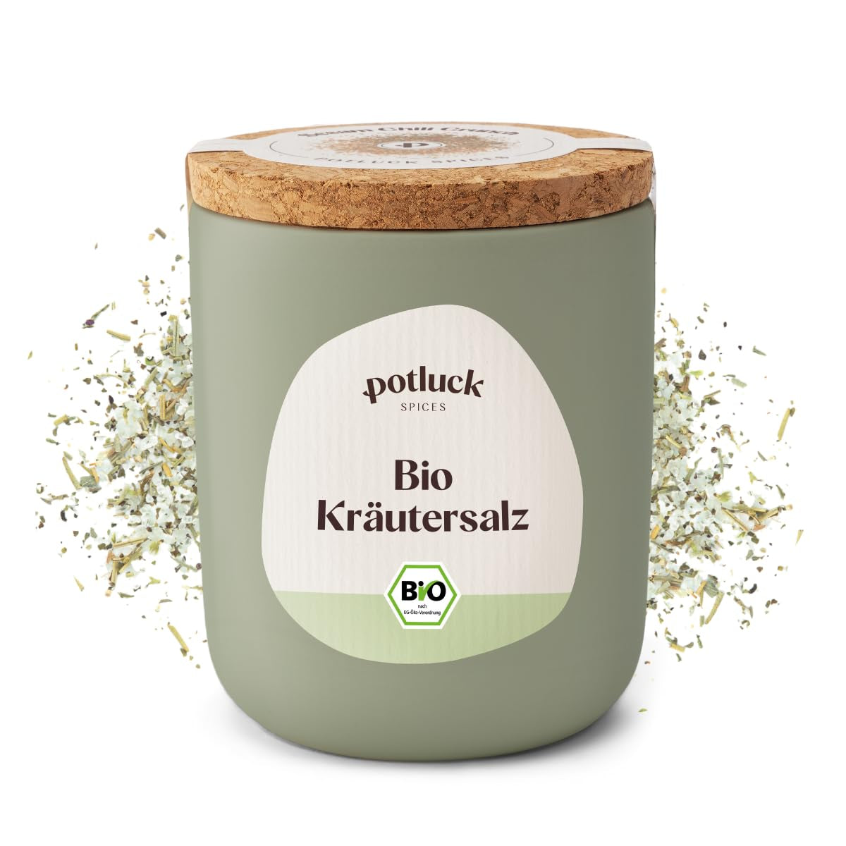 Potluck | Bio Sizilianisches Zitronensalz | Gewürzsalz für Fisch, Meeresfrüchte, Gemüse, Salat und Dressings | 140g im Keramiktopf