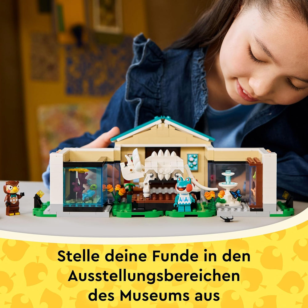 LEGO Animal Crossing – Eugens Museumssammlung – Interaktives Spielset mit Eugen & Liliane Minifiguren, Dinosaurierfossilien & Zubehör – Gamer Geschenk für Mädchen & Jungen ab 7 Jahren – 77056
