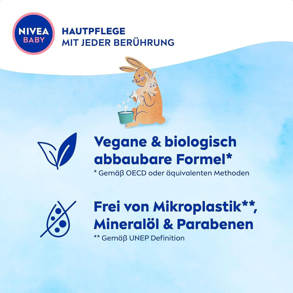 NIVEA Baby AQUA Feuchttücher, Baby Feuchttücher Zur Sanften Reinigung Empfindlicher Haut, Hypoallergene Und Parfümfreie Feuchttücher Für Babys Mit 99% Wasser (1 X 57 Stück) Baby Wet Wipes Naty Shop