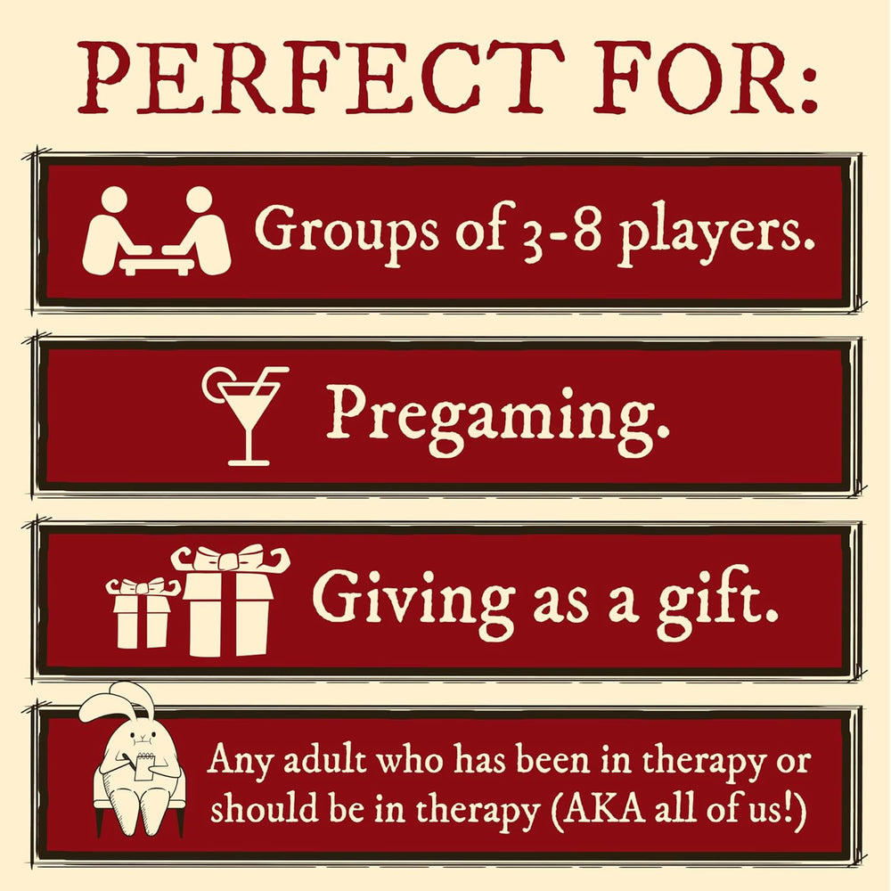 Terapeut îngrozitor: Ediția principală a jocului – Joc de cărți amuzant pentru adulți, pentru 3-8 jucători, cu vârsta de peste 17 ani – Jocuri de petrecere și distracție în familie într-o seară de jocuri