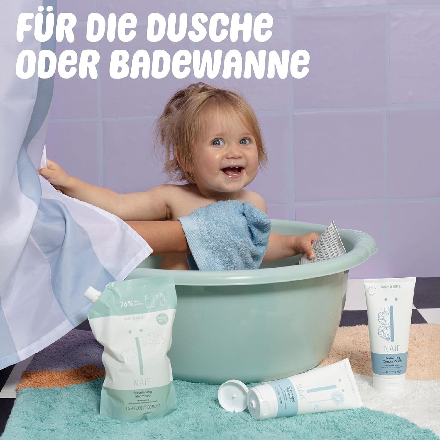 Naïf nahrhaftes Waschgel – Für Babys und Kinder – Natürliche Inhaltsstoffe – 100 % vegan – 200 ml Mutter und Kind Naty Shop