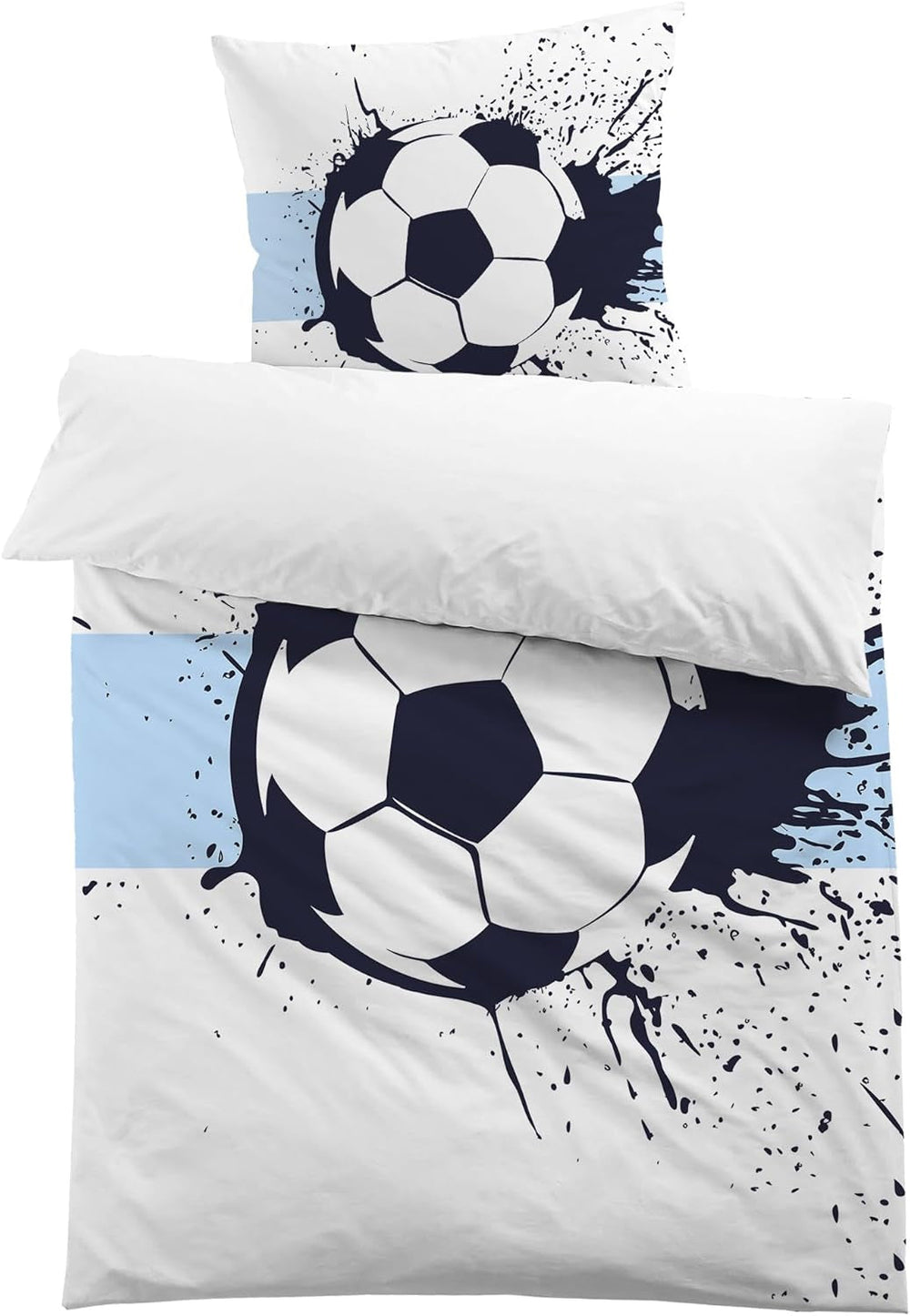 Bettwäsche für Jungen, Fußball, Mikrofaser-Polyester. Bettwäsche – Kinder, Naty Shop, Modell 1, 135 x 200 cm + 80 x 80 cm