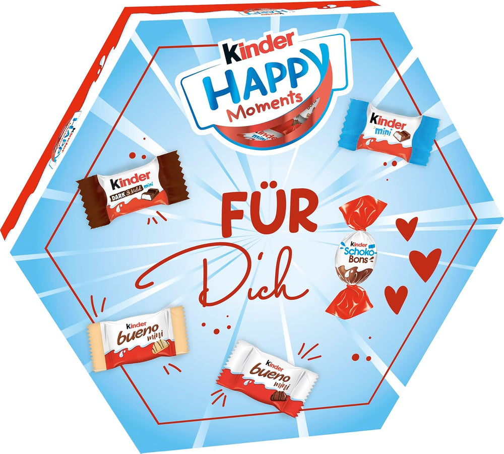 kinder Happy Moments Mini Mix – Valentinstagsgeschenk für Sie und Ihn – Zum geselligen Beisammensein und Teilen mit Freunden und Familie – 161 g