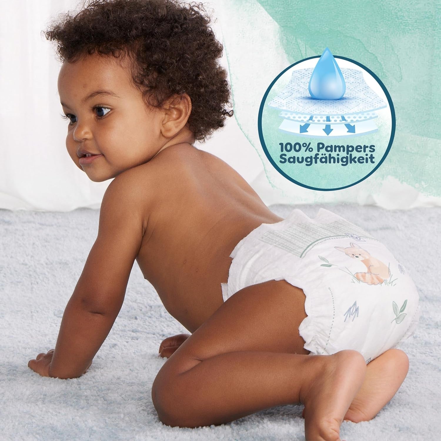 Pampers Harmony Windeln Größe 2, 204 Windeln, 4kg-8kg, sanfter Hautschutz mit 100 % Pampers-Schutz