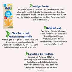 Alete, Kekse für Kinder, ab dem 8. Monat, mit Weizenbutter, 180 g Mutter und Kind Naty Shop