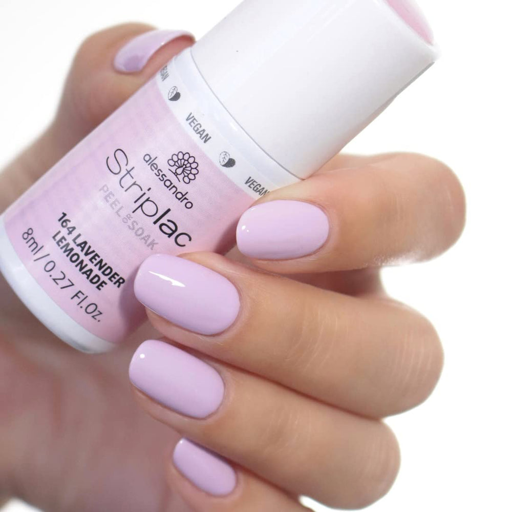 UV-Nagellack alessandro Striplac Lavender Lemonade – Zart und langanhaltend – Einfache Entfernung dank der Entfernungstechnologie – Vegan und tierversuchsfrei – 8 ml