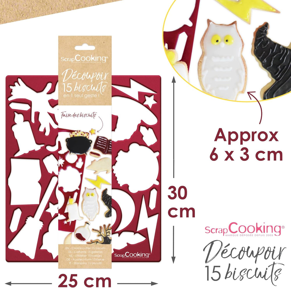 RECIPIENTE DE GĂTIT - Formă de tăiat fursecuri, Wizard – Tavă de copt cu forme pentru fursecuri, shortbread, decorațiuni 2066