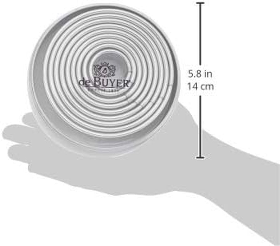 DeBuyer 3323.00N Recipiente cu 9 forme rotunde pentru biscuiți, silicon, gri, 13,2 x 13,2 x 4 cm