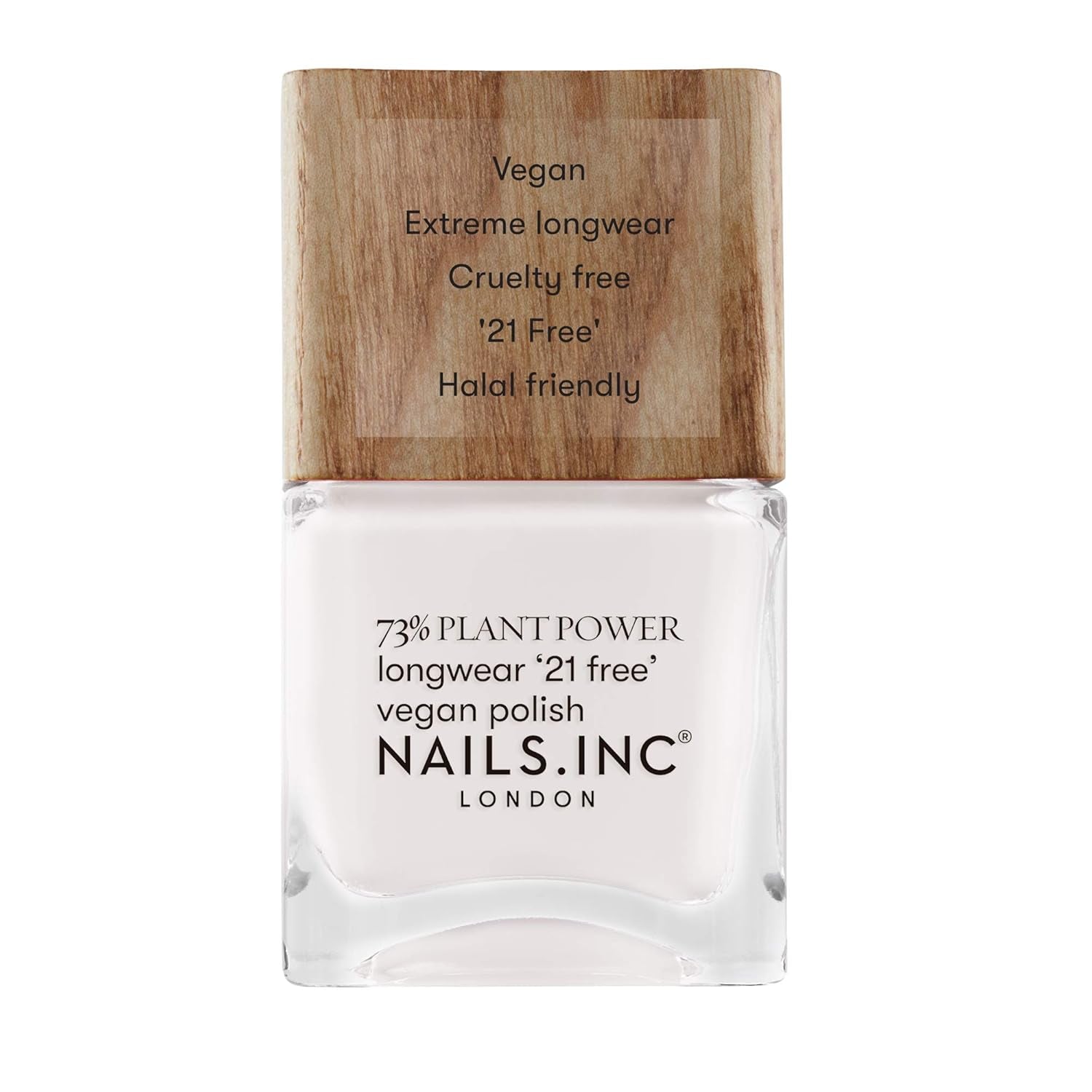 Nails Inc – GLOWING SOMMEWHERE Plant Power Veganer Nagellack – 73 % pflanzlich, 100 % vegan und frei von Tierversuchen – perfekte Maniküre, funkelnde Perle – für umweltfreundliche Nagelkunst