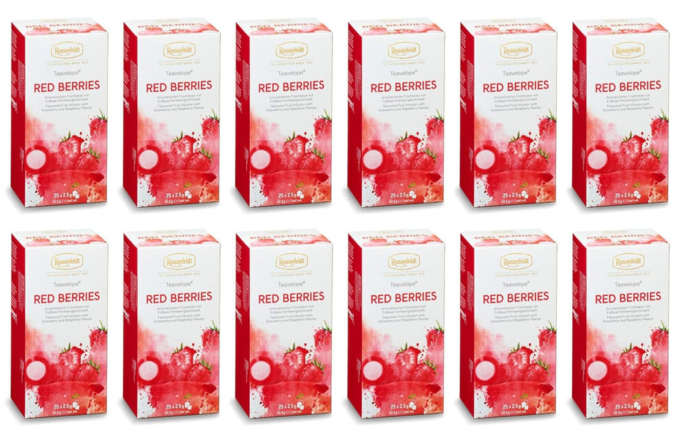 Teavelope „Red Berries” – ceai de fructe cu aromă de căpșuni și zmeură, 25 pliculețe de ceai, 62,5 g