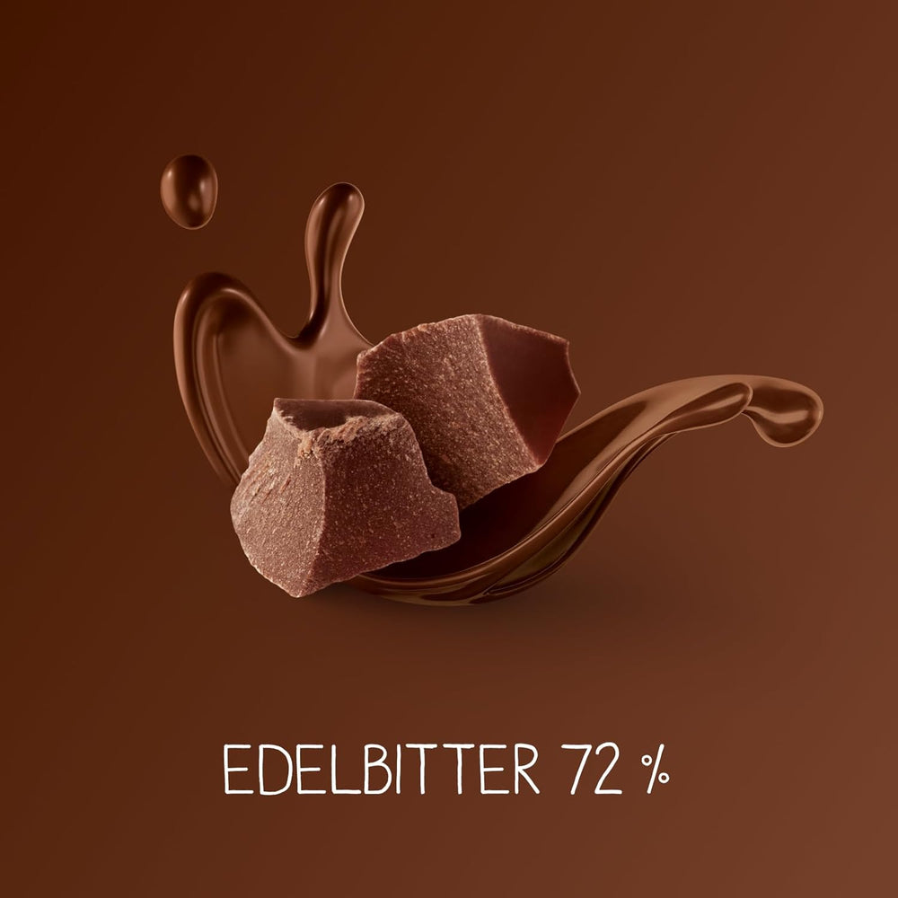 Dunkle Schokoladentafeln 72 % – 5 x 100 g – Feinste dunkle Schokoladenquadrate – Schokolade in Goldfolie verpackt