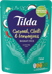 Tilda Basmati-Dampfreis mit Kokosnuss, Chili und Zitronengras – 6er-Pack (6 x 250 g)