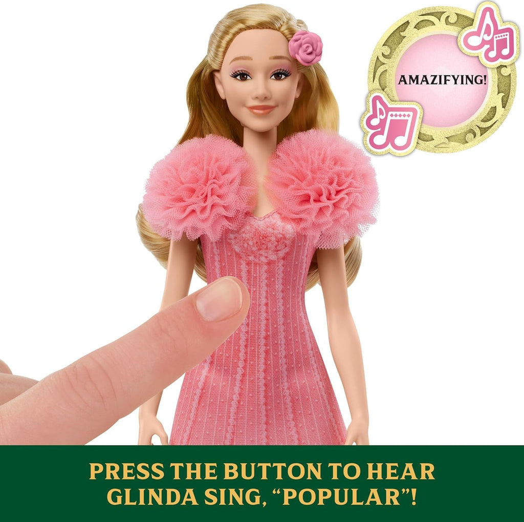 Mattel Singing Glinda Fashion Doll din Wicked și accesorii, mobilă și cu aspect inspirat din film și ținută detașabilă, cântă "Hotly Loved", JLG49, roz Papusi Naty Shop