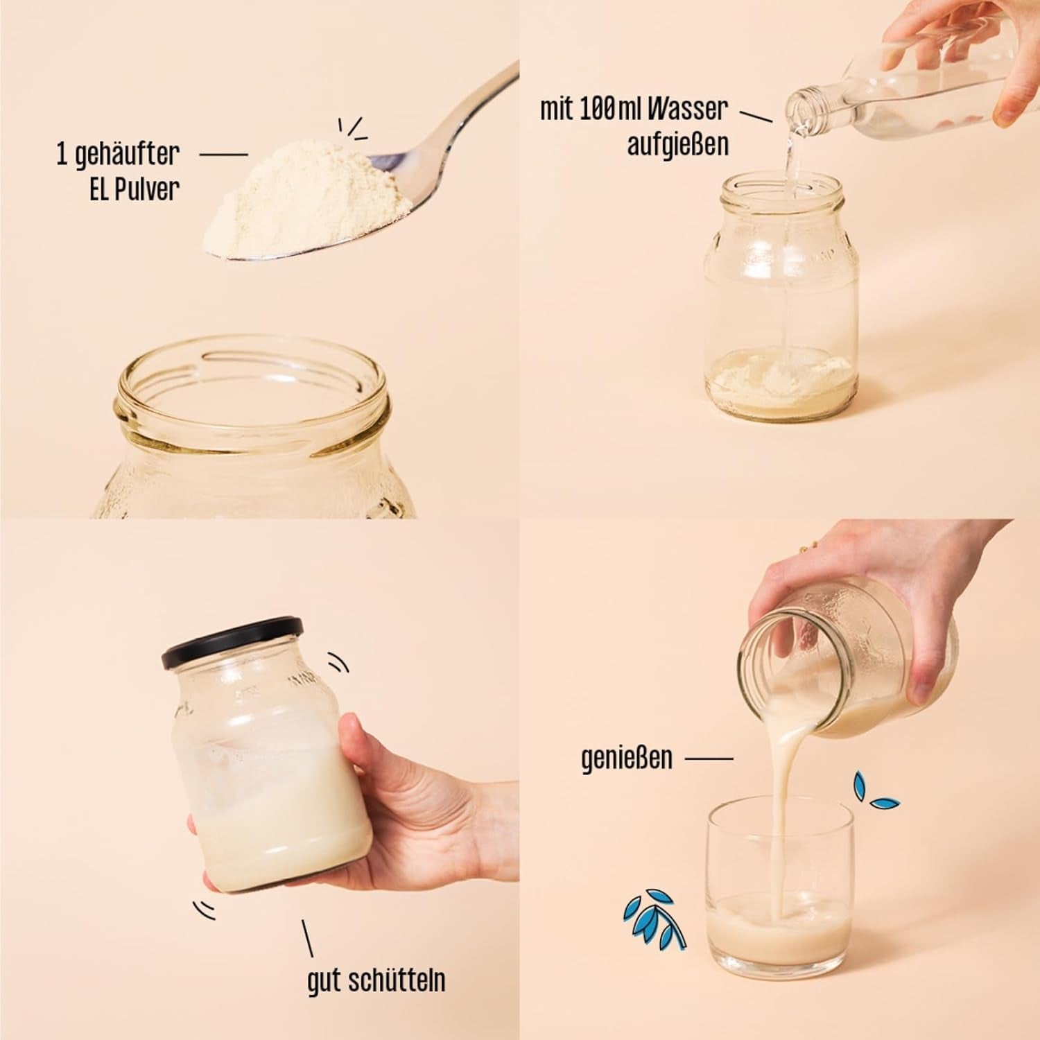 fairfood Bio Haferdrink Pulver 360g - nachhaltige Milchalternative - vegan, glutenfrei und ohne Öl - bis zu 4L Haferdrink - zum Selbermischen - 100% Bio-Vollkornhafer