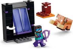 LEGO Minecraft Reise durch Nether und Endportal - Kinder Spielzeug mit Helden, Enderman und Baby Hoglin Figuren - Set mit Minecraft Figur - Gamer Geschenk für Jungen und Mädchen ab 7 Jahren - 21584