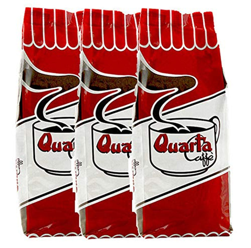 Boabe Quarta Caffè Sorte Rossa – cafea arabică și robustă, 250g, aromă puternică și energică – 3 pachete a câte 250g fiecare. Produsă în Apulia, Salento